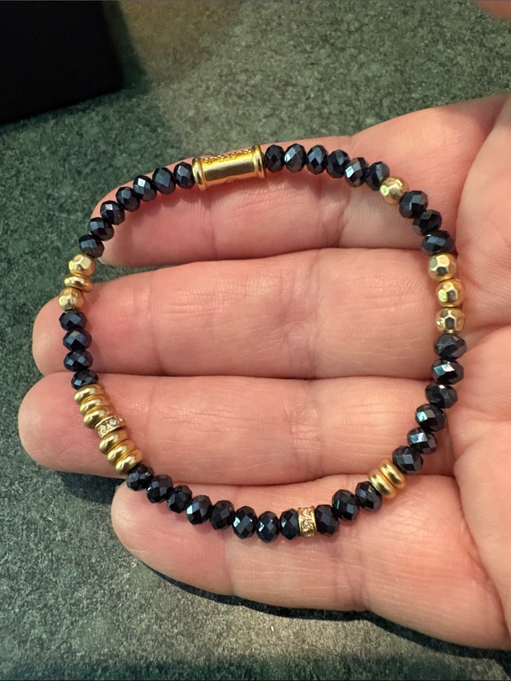 Spartina faceted crystal & gold plated rondelles